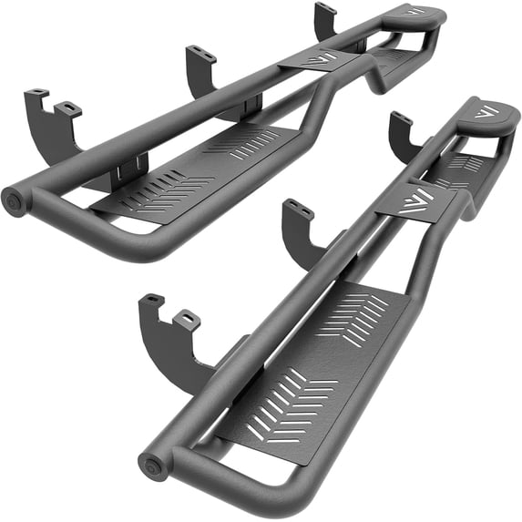 YHH Two Raised Steps Running Boards Side Steps Compatible with 2024-2026 Toyota Tacoma Double Cab & Crew Cab (4 Full-Size Doors), Heavy-Duty Carbon Steel Nerf Bars Rock Sliders, Black