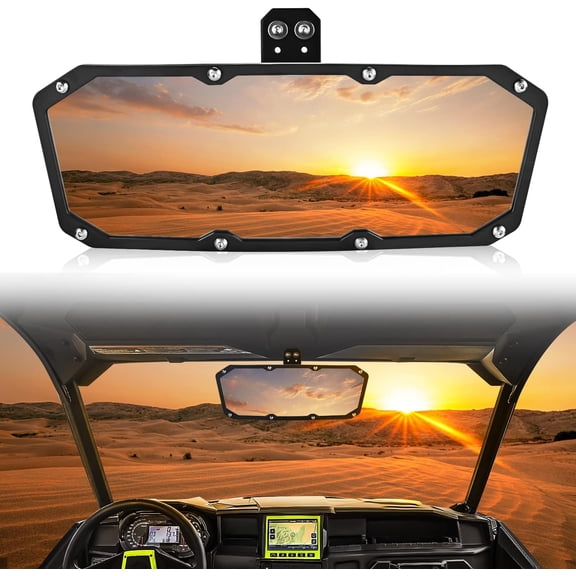 YHH UTV Center Rearview Mirror for Polaris Ranger 500/570/900/XP 1000 2017-2023 & Can-Am Defender Factory Drop Down Mount