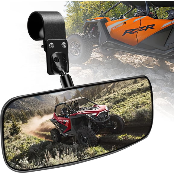 YHH UTV Rear View Mirror for 1.75"-2" Roll Cage Fits RZR/XP Turbo/Pro R/Kawasaki Mule/Honda Pioneer/YXZ/Teryx/Can-Am X3