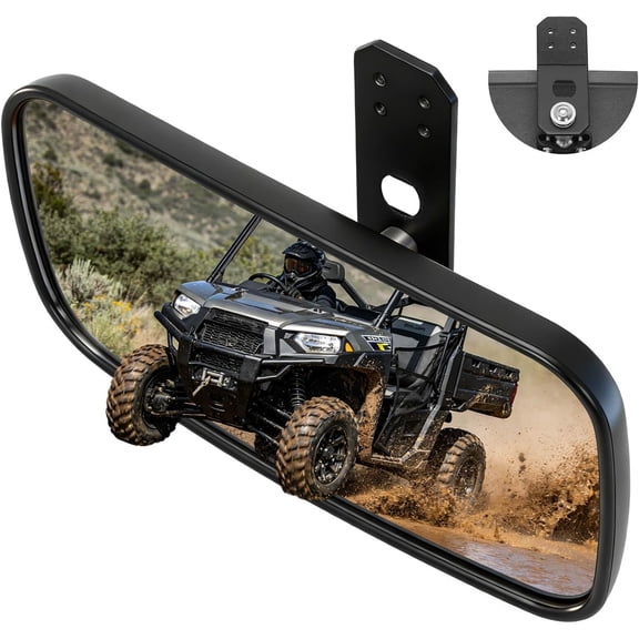 YHH UTV Rear View Mirror for Polaris Ranger 500/570/900/XP 1000 2017-2025 Factory Drop Down Mount, Replaces 2879969-01