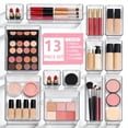 thumbnail image 1 of YHIPL Makeup Drawer Organizer 13 Pcs Set, Plastic Trays for Makeup, Desk Supplies, Office, Bedroom & Bathroom, 1 of 10