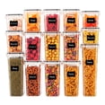 thumbnail image 1 of YHIPL 15 PCS Airtight Food Storage Containers with Lids, Kitchen Storage Container for Cereal, Dry Food, Flour and Sugar, BPA-Free, Includes 24 Labels, 1 of 11