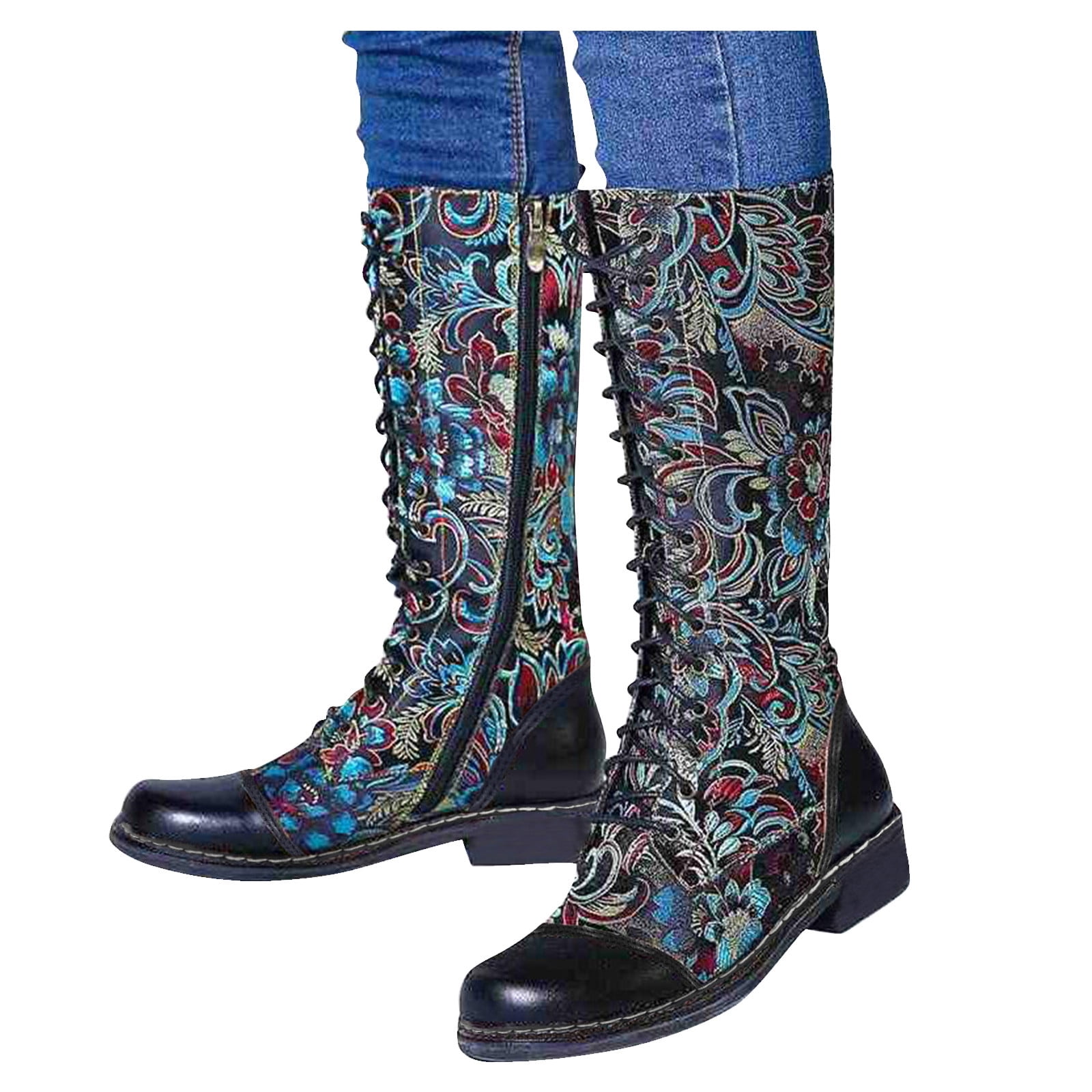 YHIWU Boots for Women 2024 Cowboy Boots for Women Ladies Motorcycle