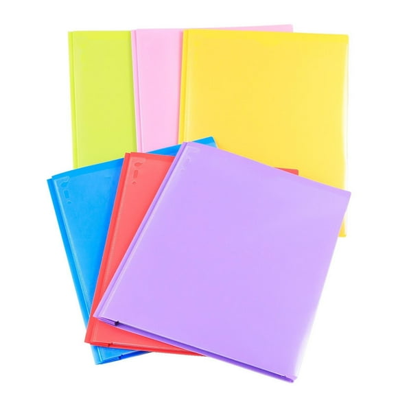 YHJSGKJ Folders With Pockets And Prong With Fasteners 2 Pocket Folder 3 Prong Folders 6 Pack Has Six Plastic