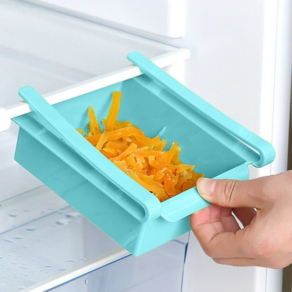 YHJSGKJ Slide Kitchen Fridge Freezer Space Saver Organizer Storage Rack Shelf Holder BU