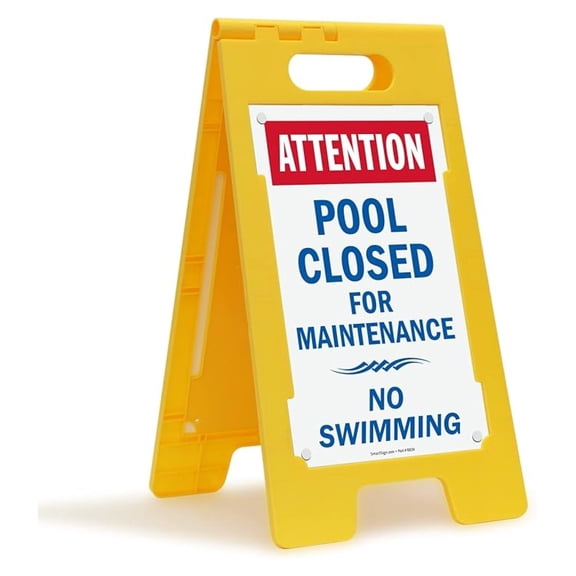 YHKJ 25x12" "Pool Closed" Standing Floor Sign