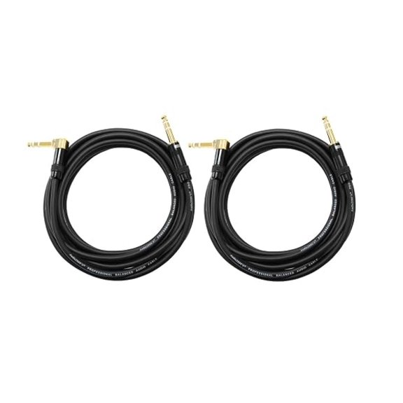 YHKJ C26050P2 Two-Pack 50-Feet -Plated 1/4-Inch TRS Right Angle to -Plated 1/4-Inch TRS Straight Audio/Patch/Stage/Recoding Cables (Total Two 50-Feet Cables)