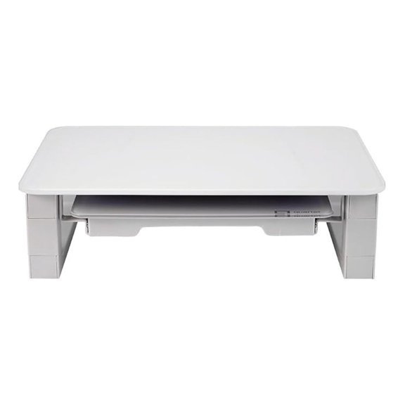 YHKJ Desktop Glass Monitor Riser for Computer with Dry-Erase Board, Adjustable Height