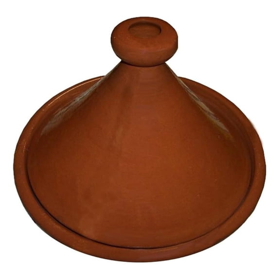 YHKJ Moroccan Cooking Tagine 12 inches Brown Clay Round Handmade Safe Traditional