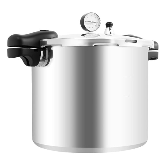 YHKJ Pressure Canner 23 Quart, Explosion-Proof Pressure Cooker with Gauge & Regulator, Rotating Lock/Unlock Lid, Thickened Anti-Scald Pot for Canning, Home Kitchen, Camping