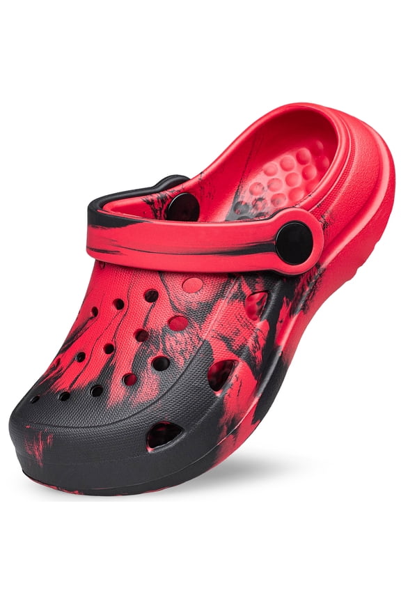 Boys Girls Garden Clogs Shoes Kids Unisex Child Slip on Beach Water Shoes Shower Pool House Lightweight Outdoor Red Little Kid Size 12