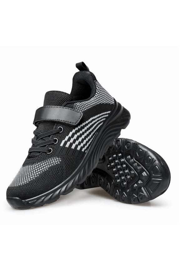 Boys Girls Shoes Kids Sneakers Breathable Athletic Running Tennis Shoes Black Big Kid 5