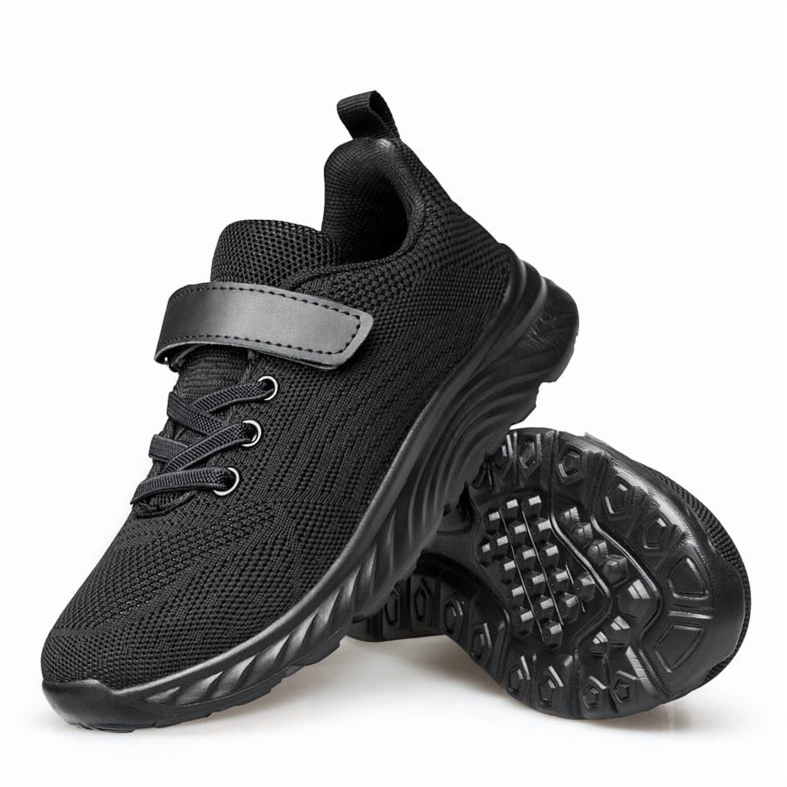 Boys Girls Shoes Lightweight Breathable Athletic School Running Tennis Kids Sneakers All Black Big Kid Size 5.5