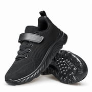 Boys Girls Shoes Lightweight Breathable Athletic School Running Tennis Kids Sneakers All Black Big Kid Size 5.5