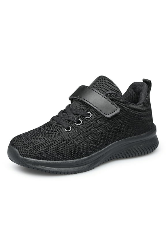 Boys Girls Sneakers Kids Shoes Unisex Lightweight Breathable Athletic Running Tennis Fitness Shoes Black Little Kid Size 2