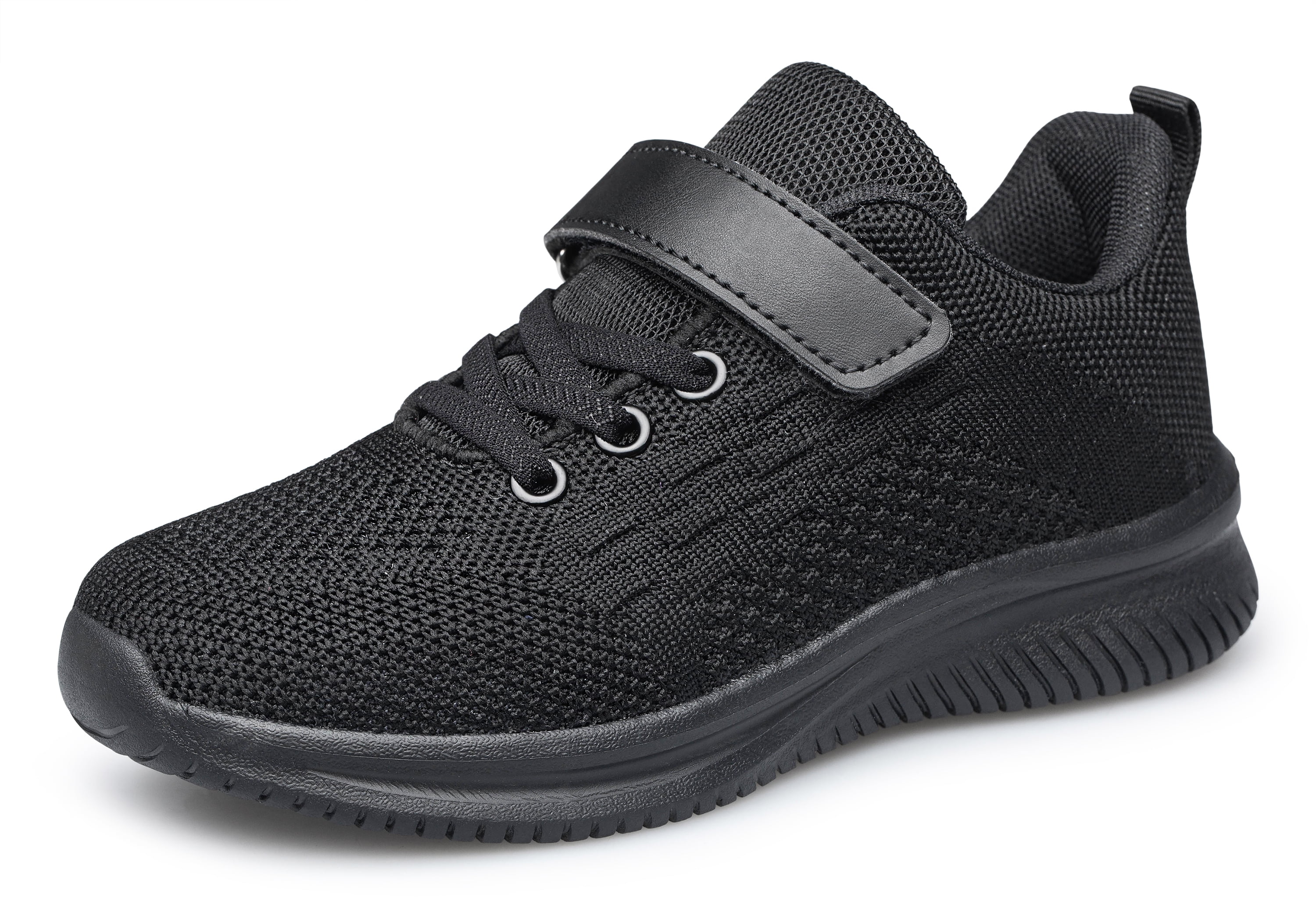 YHOON Boys Girls Sneakers Kids Shoes Unisex Lightweight Breathable Athletic Running Tennis Fitness Shoes Black Little Kid Size 11