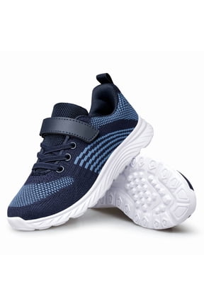 Boys Girls Sports Shoes Lightweight Tennis Running Walking School Shoes Navy Blue Big Kid Size 2