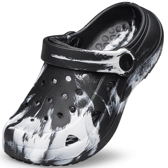 YHOON Garden Clogs for Boys Girls Slip on Beach Sandals Kids Unisex Child Beach Water Shoes Black Toddler Size 7