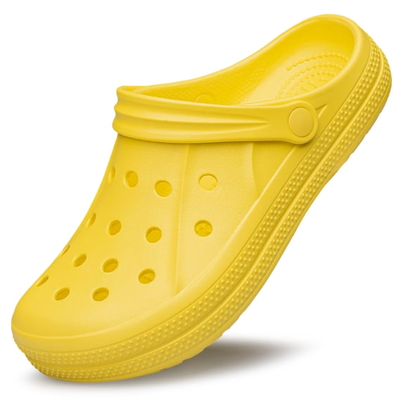 YHOON Garden Shoes Clogs Men and Women Marbled Clogs Slides Sandals Slip on Unisex Slippers Beach Pool Shower Water Shoes Yellow Size 16 Women/15 Men