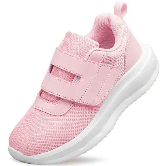 YHOON Girls Shoes Mesh Breathable Casual Fashion Tennis Sneakers Slip on Walking Kids Shoes Pink Big Kid Size 4