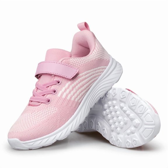 YHOON Girls Sneakers Kids Sports Shoes Running Walking Lightweight Breathable Athletic Running Shoes Pink Toddler Size 9