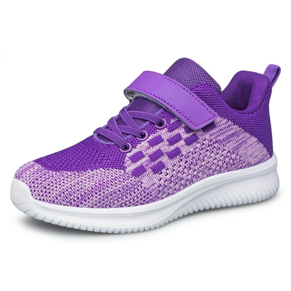 YHOON Kids Shoes Girls Sneakers Running Shoes Slip on Sports Fitness Shoes Purple Toddler Size 10