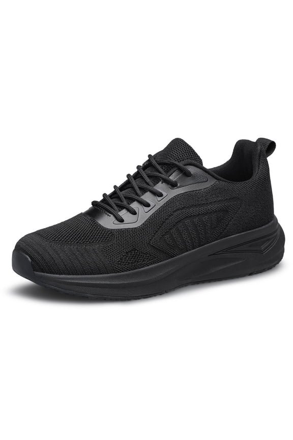 Men Walking Shoes Non Slip Lightweight Breathable Running Tennis Sneakers Athletic Workout Training Shoes All Black Size 13.5