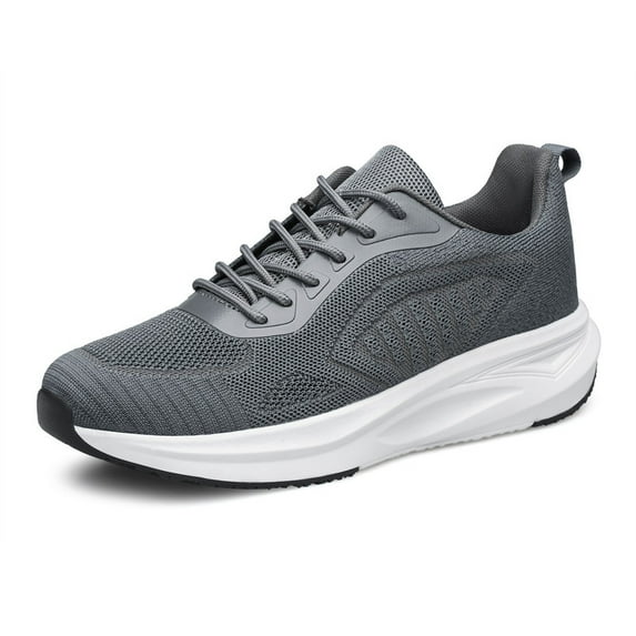 YHOON Men's Comfortable Walking Shoes Lightweight Breathable Tennis Non Slip Athletic Workout Training Sneakers Dark Grey Size 13.5