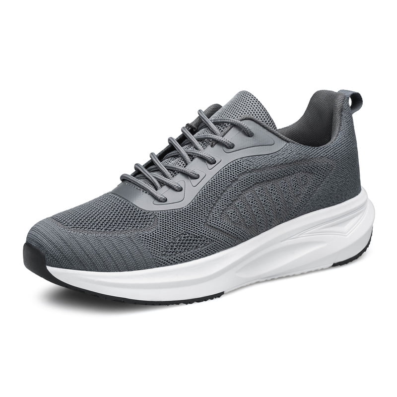 YHOON Men's Comfortable Walking Shoes Lightweight Breathable Tennis Non Slip Athletic Workout Training Sneakers Dark Grey Size 8