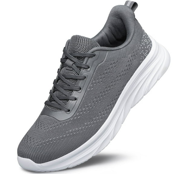 YHOON Men's Walking Shoes Non Slip Lightweight Breathable Tennis Sneakers Workout Training Shoe Dark Grey Size 9