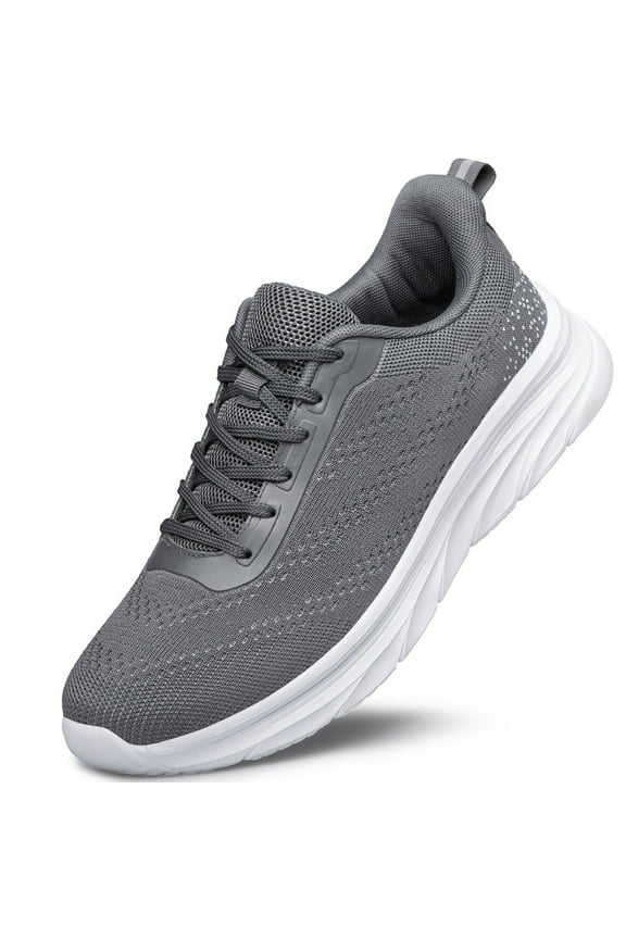 Men's Walking Shoes Non Slip Lightweight Breathable Tennis Sneakers Workout Training Shoe Dark Grey Size 9