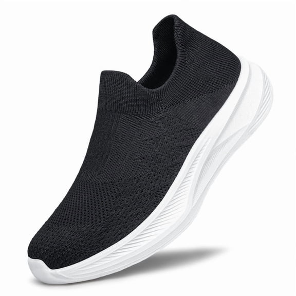 YHOON Men's Walking Shoes Slip on Comfortable Lightweight Running Shoes Workout Training Tennis Sneakers Black Size 11