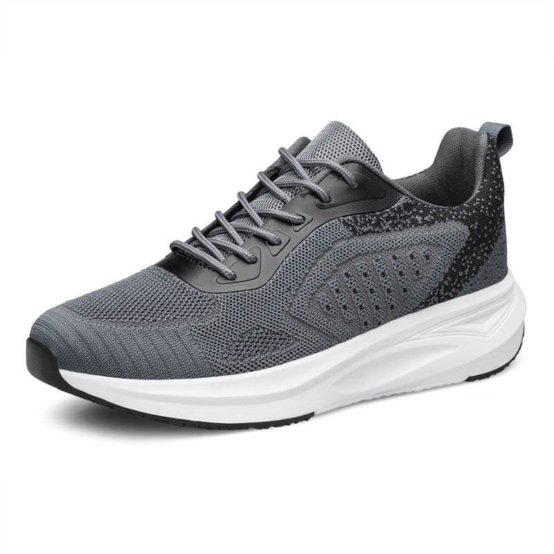 YHOON Mens Running Shoes Lightweight Breathable Running Shoes Non Slip Athletic Fashion Tennis Sneakers Black Grey Size 9.5