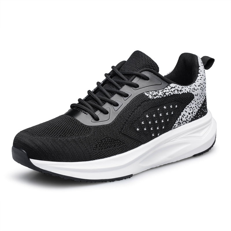 YHOON Mens Running Shoes Slip on Comfortable Lightweight Running Shoes Tennis Workout Training Sneakers Black Size 7