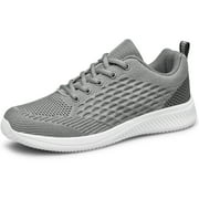 YHOON Mens Shoes Casual Running Walking Shoes Sneakers Gym Tennis Slip On Shoes Grey Size 10