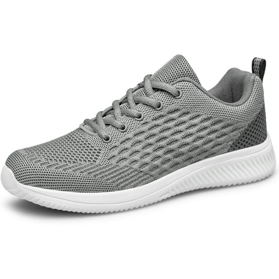 YHOON Mens Shoes Casual Running Walking Shoes Sneakers Gym Tennis Slip On Shoes Grey Size 12