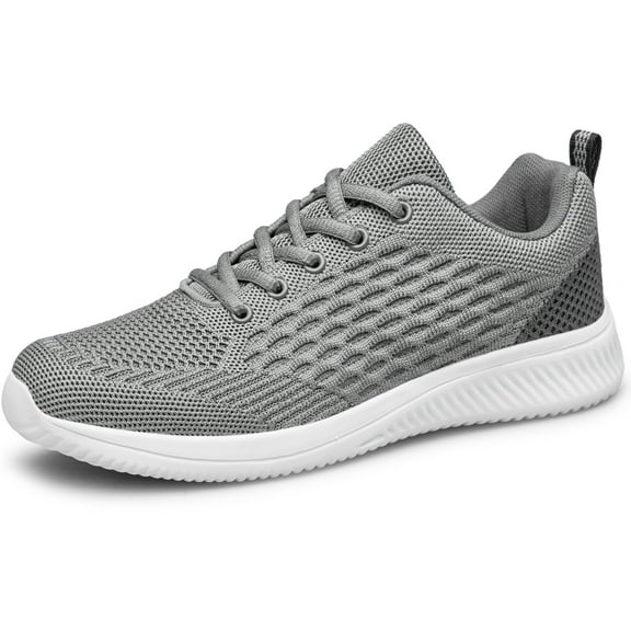 YHOON Mens Shoes Casual Running Walking Shoes Sneakers Gym Tennis Slip On Shoes Grey Size 9