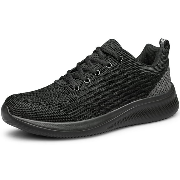 YHOON Mens Walking Shoes Non Slip Running Shoes Lightweight Tennis Shoes Breathable Workout Shoes Comfortable Fashion Sneakers Black Size 10.5