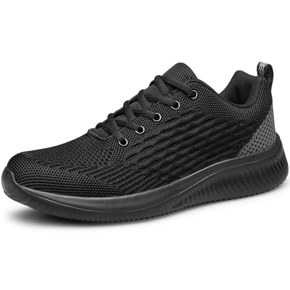 YHOON Mens Walking Shoes Non Slip Running Shoes Lightweight Tennis Shoes Breathable Workout Shoes Comfortable Fashion Sneakers Black Size 10