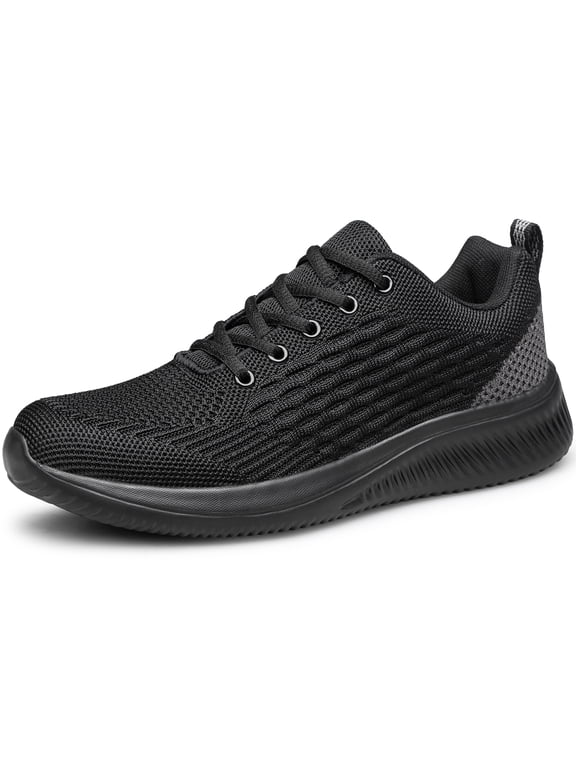 Mens Walking Shoes Non Slip Running Shoes Lightweight Tennis Shoes Breathable Workout Shoes Comfortable Fashion Sneakers Black Size 12.5