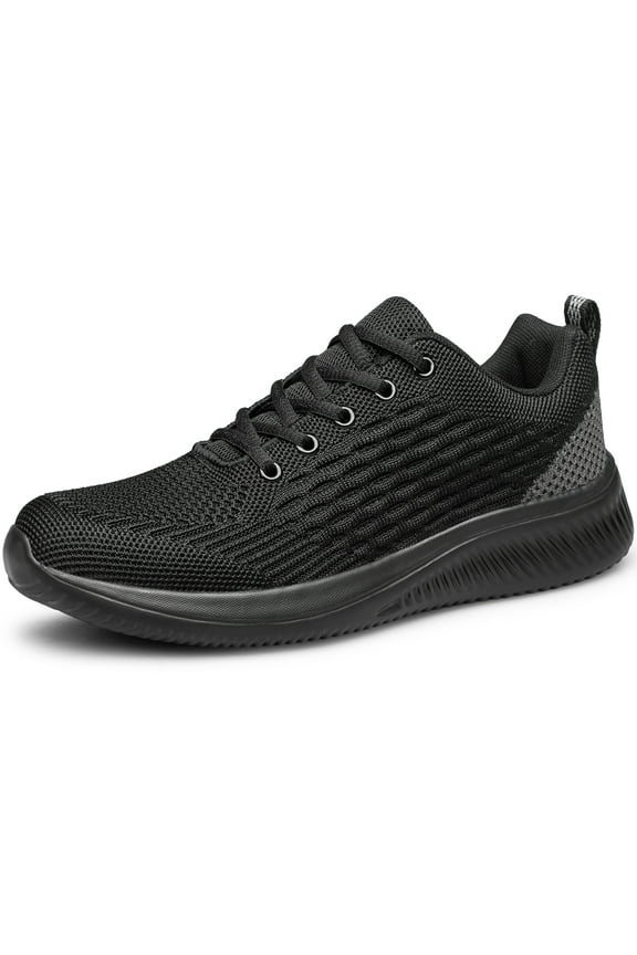 Mens Walking Shoes Non Slip Running Shoes Lightweight Tennis Shoes Breathable Workout Shoes Comfortable Fashion Sneakers Black Size 8.5