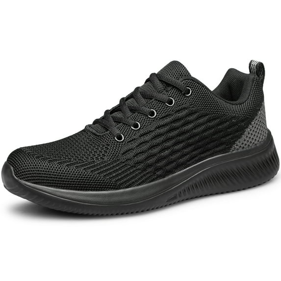 YHOON Mens Walking Shoes Non Slip Running Shoes Lightweight Tennis Shoes Breathable Workout Shoes Comfortable Fashion Sneakers Black Size 9