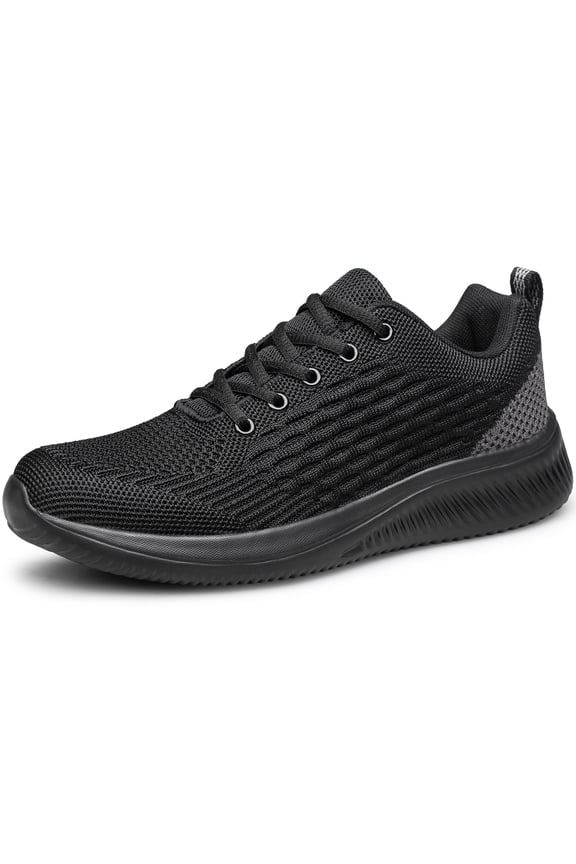 Mens Walking Shoes Non Slip Running Shoes Lightweight Tennis Shoes Breathable Workout Shoes Comfortable Fashion Sneakers Black Size 9