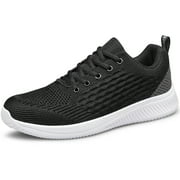 YHOON Mens Walking Shoes Running Shoes Lightweight Tennis Shoes Workout Shoes Sneakers Black Size 10.5