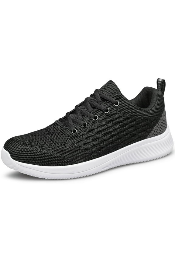 Mens Walking Shoes Running Shoes Lightweight Tennis Shoes Workout Shoes Sneakers Black Size 8