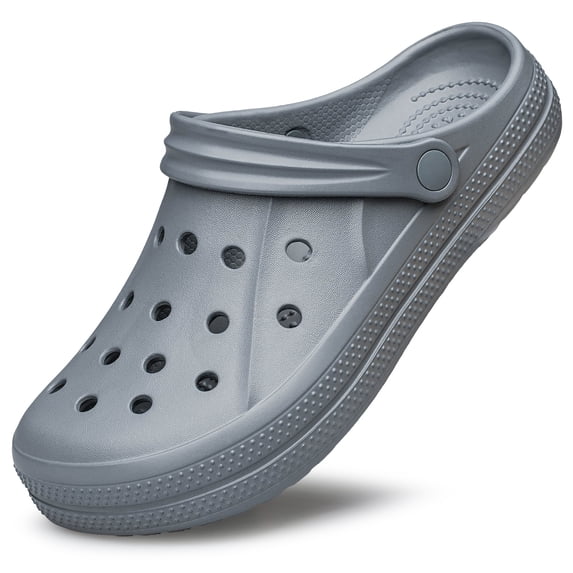 YHOON Unisex Garden Clogs Shoes Arch Support Soft Slip-on Sandals for Women and Men Grey Size 13 Women/12 Men