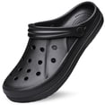 thumbnail image 1 of YHOON Unisex Garden Clogs Shoes Slip on Beach for Men and Women Sandals Beach Water Shoes All Black Size 12 Women/11 Men, 1 of 7