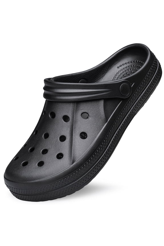 Unisex Garden Clogs Shoes Slip on Beach for Men and Women Sandals Beach Water Shoes All Black Size 13 Women/12 Men