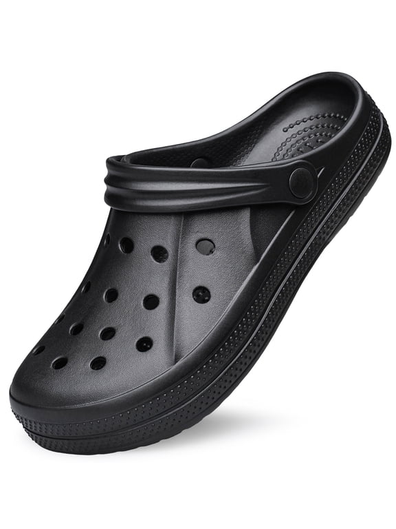 Unisex Garden Clogs Shoes Slip on Beach for Men and Women Sandals Beach Water Shoes All Black Size 6 Women/4 Men
