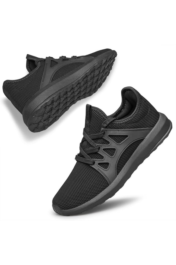 Women's Slip on Walking Shoes Casual Fashion Running Tennis Shoes Lightweight Breathable Sneakers All Black Size 7